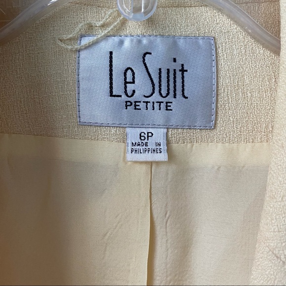Le Suit Petite Yellow Blazer Jacket - Picture 6 of 11